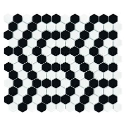 Mini Hexagon B&W Coral 26x30 mozaika dekoracyjna