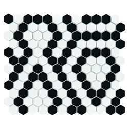 Mini Hexagon B&W Lace 26x30 mozaika dekoracyjna