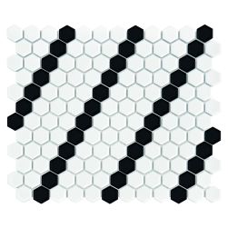Mini Hexagon B&W Lean 26x30 mozaika dekoracyjna