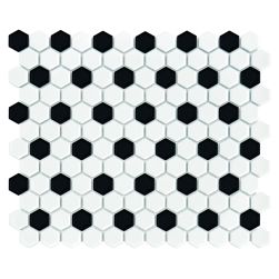 Mini Hexagon B&W Mix 26x30 mozaika dekoracyjna