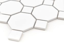 widok na szczegóły Mini Octagon White 55 29,5x29,5 mozaika dekoracyjna