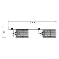 wymiary  Vertical Black Spot 2xGU10