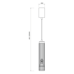 wymiary Vertical Black Lampa Wisząca 1xGU10