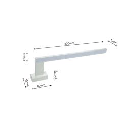 wymiary Milagro Kinkiet Shine white 11W LED, minimalistyczny