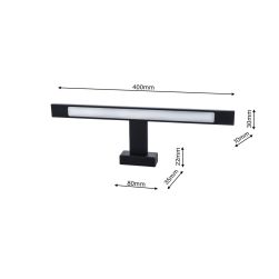 wymiary Milagro Kinkiet Shine black 7W LED, minimalistyczny