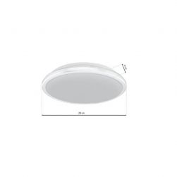 wymiary Milagro Plafon Terma White 18W LED Ø280 mm, minimalistyczny