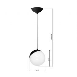 Lampa wisząca Sfera black 1xE27 60W minimalistyczna milagro