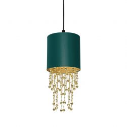 Lampa wisząca Almeria green/gold 1xE27 glamour milagro