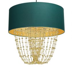Lampa wisząca Almeria green/gold 1xE27 glamour milagro