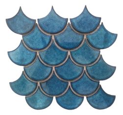 Ceramika Blue Fish Scale Shiny 28,2x29 mozaika dekoracyjna