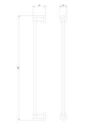 rysunek techniczny Modern Project wieszak na ręcznik 60 cm miedź szczotkowana MP60216CPB