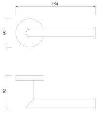 rysunek techniczny Modern Project uchwyt na papier toaletowy złoty MP60510GL