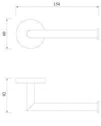 rysunek techniczny Modern Project uchwyt na papier toaletowy nikiel MP60510NI