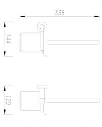 rysunek techniczny Modern Project szczotka toaletowa wisząca czarny mat MP60620BL