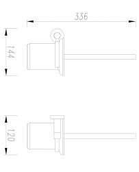 rysunek techniczny Modern Project szczotka toaletowa wisząca chrom MP60620CR