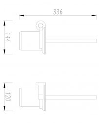 rysunek techniczny Modern Project szczotka toaletowa wisząca złota MP60620GL