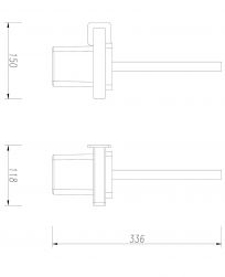 rysunek techniczny Nelson szczotka toaletowa wisząca chrom NL80620CR