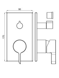 Oxo bateria wannowo-prysznicowa podtynkowa chrom 100283296