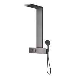 Oxo zestaw prysznicowy termostatyczny z deszczownicą szczotkowany tytan 100340898