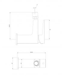 rysunek techniczny Parma bateria bidetowa stojąca grafit PM7420GR