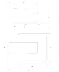 rysunek techniczny Parma bateria prysznicowa podtynkowa chrom/biały PM7445CRB
