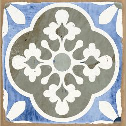 Mumble T.Barcelos 19,5x19,5 płytki patchworkowe niebiesko-szara wzór kwiatowy