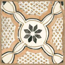 Mumble T.Barcelos 19,5x19,5 płytki patchworkowe odcienie beżu z geometrycznym kwiatowym wzorem