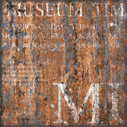 Mumble T.Oxik 19,5x19,5 płytki patchworkowe brązowa z białymi napisami