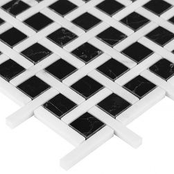 Dunin czarno białe mozaiki na ściane podłoge biało czarne kafelki 30x30 nowoczesna łazienka kuchnia salon