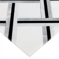 Manorial Pure White Quadron 30x30 mozaika dekoracyjna widok z g&oacute;ry