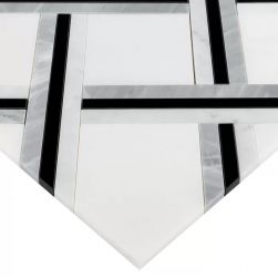 Manorial Pure White Quadron 30x30 mozaika dekoracyjna widok z góry