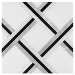 Manorial Pure White Quadron 30x30 mozaika dekoracyjna