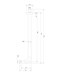 rysunek techniczny ramię prysznicowe ścienne 40 cm antracytowe RA01C/KAT