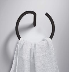 ręcznik zawieszony na Deante Silia Wieszak na ręcznik ścienny okrągły czarny ADI_N611