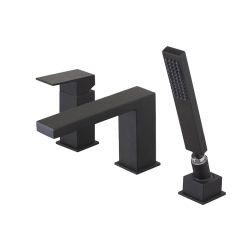 Rondo bateria wannowo-prysznicowa 3-otworowa czarny mat 100284636