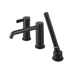 Rondo bateria wannowo-prysznicowa 3-otworowa czarny mat 100327523