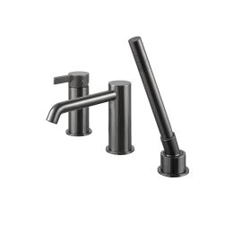 Rondo bateria wannowo-prysznicowa 3-otworowa szczotkowany tytan 100292744