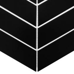 Royal Chevron Black Matt 22,4x31,8 mozaika dekoracyjna zbliżenie na szczegóły