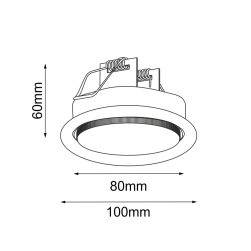 rys techniczny Antigo Lampa wpuszczana Drop in - Czarna 3028
