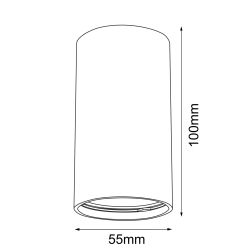rys techniczny Antigo Plafon Point 55 - Czarny (100 mm) 1252