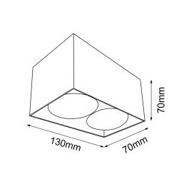 rys techniczny Plafon Cage out mini 0-2 - Czarny (70 mm) 1076