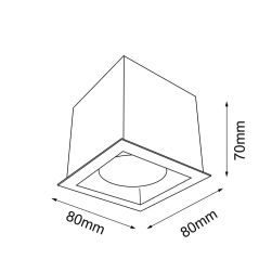 rys techniczny Plafon Cage out mini 1-1 - Czarny (70 mm) 1078