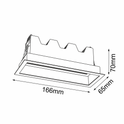rysunek techniczny Antigo Lampa wpuszczana A - Glare in 5 - Biała - 4000K 3049