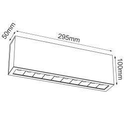 rysunek techniczny Antigo Plafon A - Glare 10 - Czarny (100 mm) 3000K 1041