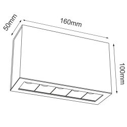 rysunek techniczny Antigo Plafon A - Glare 5 - Czarny (100 mm) 3000K 1037