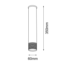 rysunek techniczny Antigo Plafon Eido - Czarny-patyna mat (350 mm) 8250