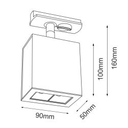 rysunek techniczny Antigo Spot A - Glare track 2 - Czarny - Szynoprzew&oacute;d 1F 230V 3000K 6318
