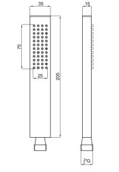 rysunek techniczny Complementos Cota słuchawka prysznicowa chrom 100038634