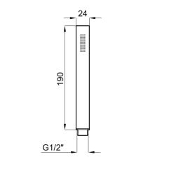 rysunek techniczny Complementos słuchawka prysznicowa chrom 100040325