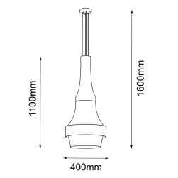 rysunek techniczny Lampa wisząca Dota I - Czarna (400 mm) 3000K 5036
